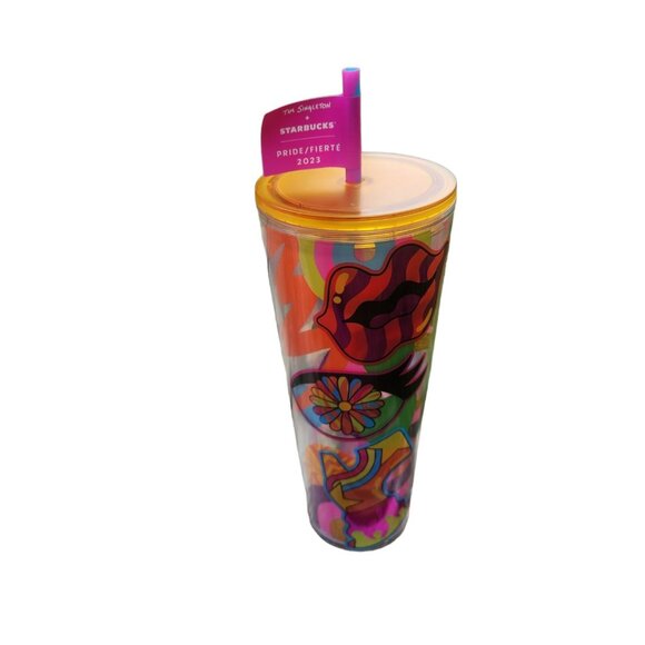 Starbucks Pride Tumbler 2023 24oz Tim Singleton Pop Culture Artwork w/ Straw - Picture 7 of 7
